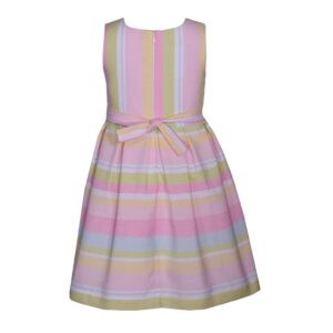 Bonnie Jean Baby Girl's Easter Dress - Pastel Spring Dress for Baby, Toddler, Little and Big Girls, Pastel Stripe, 6