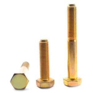 5/8"-18 x 3 1/2" (pt) fine thread grade 8 hex cap screw (bolt) alloy steel yellow zinc plated pk 25