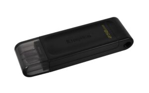 kingston datatraveler 70 256gb usb-c flash drive | usb 3.2 gen 1 | dt70/256gb, black