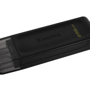 Kingston DataTraveler 70 256GB USB-C Flash Drive | USB 3.2 Gen 1 | DT70/256GB, Black