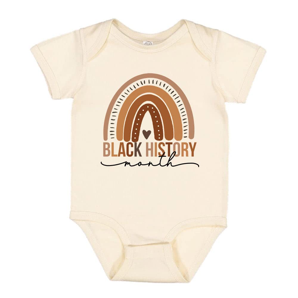 Rainbow Black History Month Baby Infant One Piece Bodysuit Newborn Natural