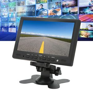 7 Inch LED Computer Monitor with VGA AV DC HD Multimedia Interface, Small TFT HD Screen Monitor with Dual Speakers and Remote Control