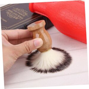 minkissy Mens Duster Hair Duster Brush Mustache Brush Haircut Brush Bristle Shaving Brush Beard Duster Brush Barber Neck Brush Shave for Men Wooden Badger Brush Man Cleansing