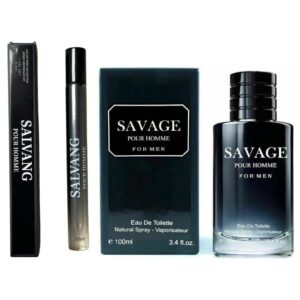 IS SALVANG (Travel Spray) + SAVAGE COLOGNE FOR MEN EAU DE TOILETTE 35ml/100ml Natural Spray, Wonderful Gift, Signature Scent, Daytime and Casual Use (PACK OF 2)