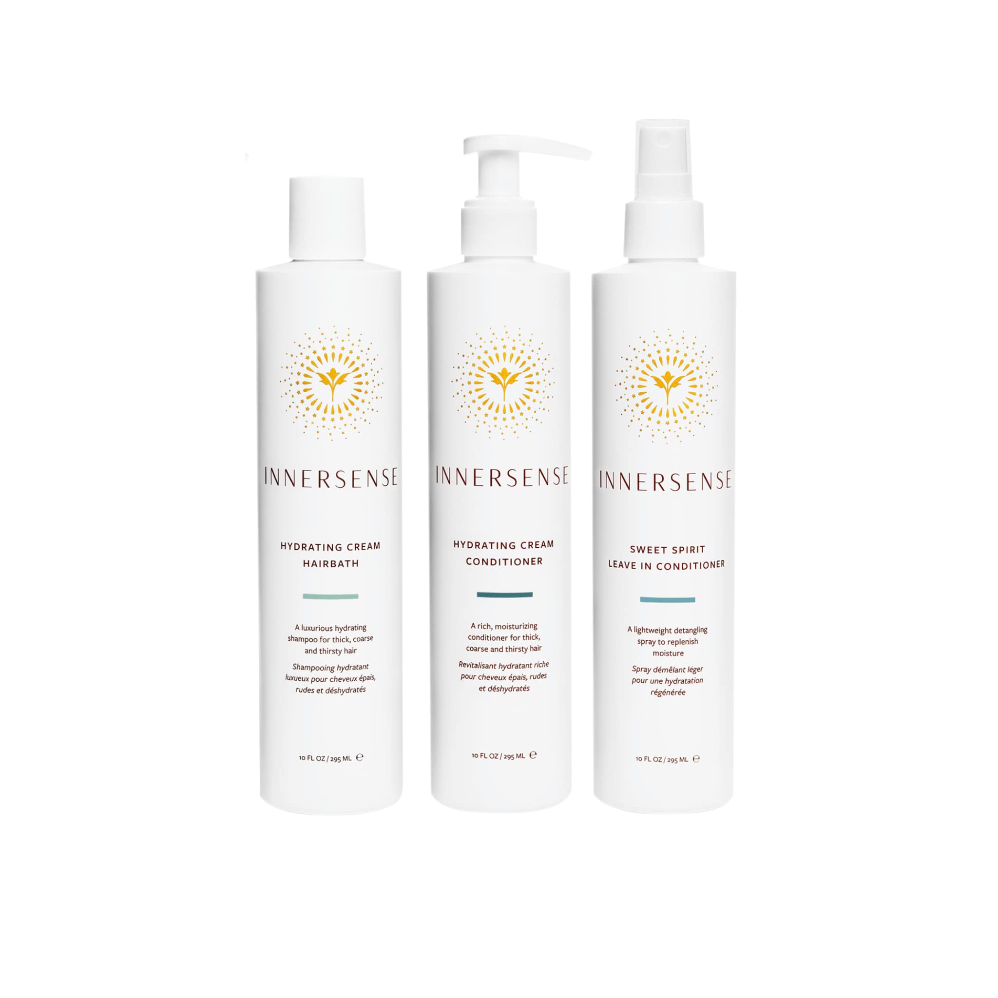 INNERSENSE Organic Beauty - Natural Hydrate Trio Set | Non-Toxic, Cruelty-Free, Clean Haircare (Perfect For Dry, Coarse + Thirsty Hair)