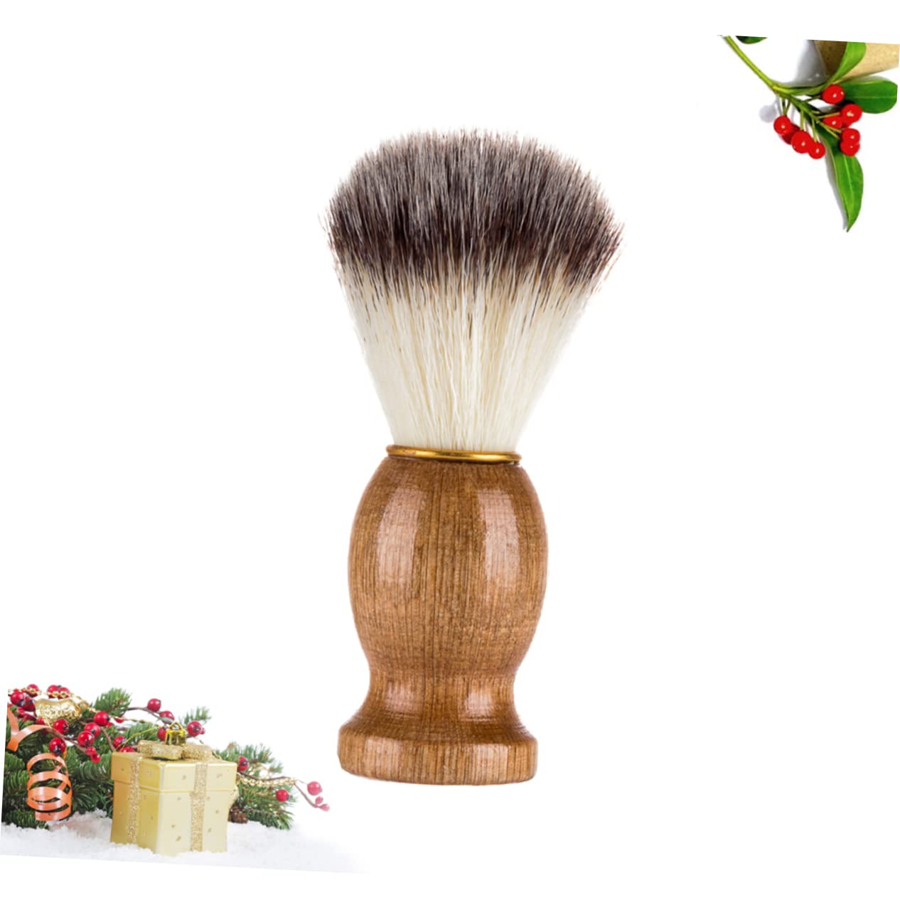 minkissy Mens Duster Hair Duster Brush Mustache Brush Haircut Brush Bristle Shaving Brush Beard Duster Brush Barber Neck Brush Shave for Men Wooden Badger Brush Man Cleansing