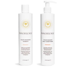 innersense organic beauty - natural color awakening hairbath shampoo + color radiance conditioner | non-toxic, cruelty-free, clean haircare (10 fl oz | 296 ml)