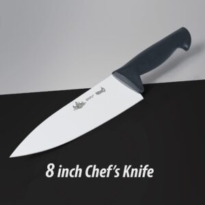 Slitzer Germany Chef Knife 8 inch, Multipurpose, Sharp Kitchen Knife, German Stainless Steel, Ergonomic Handle, Home or Professional Use.