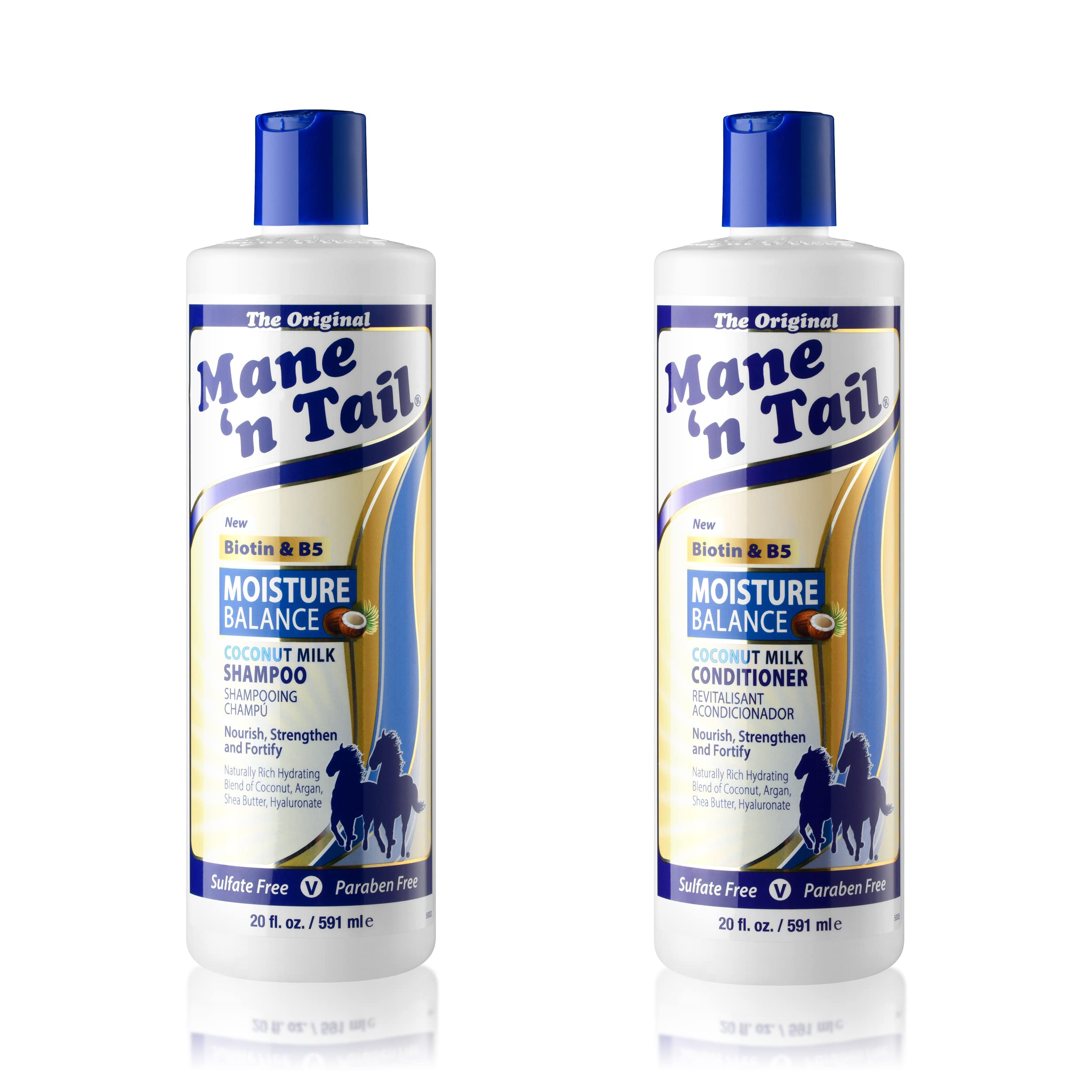 Mane 'n Tail: Moisture Balance Shampoo & Conditioner Coconut Milk & Biotin (20 Oz Each)