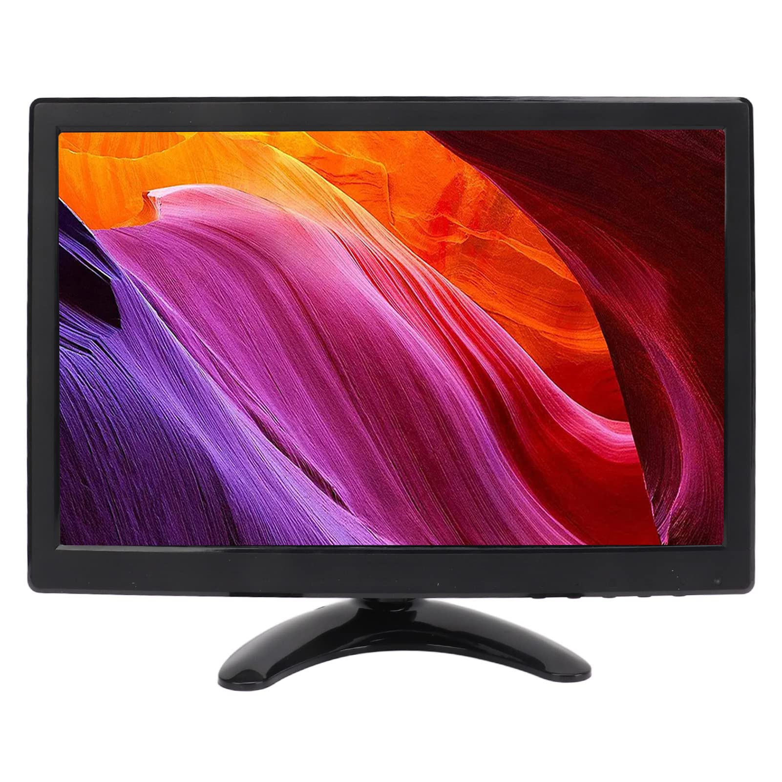 Acouto 12 Inch TFT LCD Monitor 16:10 1280x800 720P 1080P VGA HD Multimedia AV BNC USB DC Input Portable HD Color Display with Speaker Remote Control 100‑240V