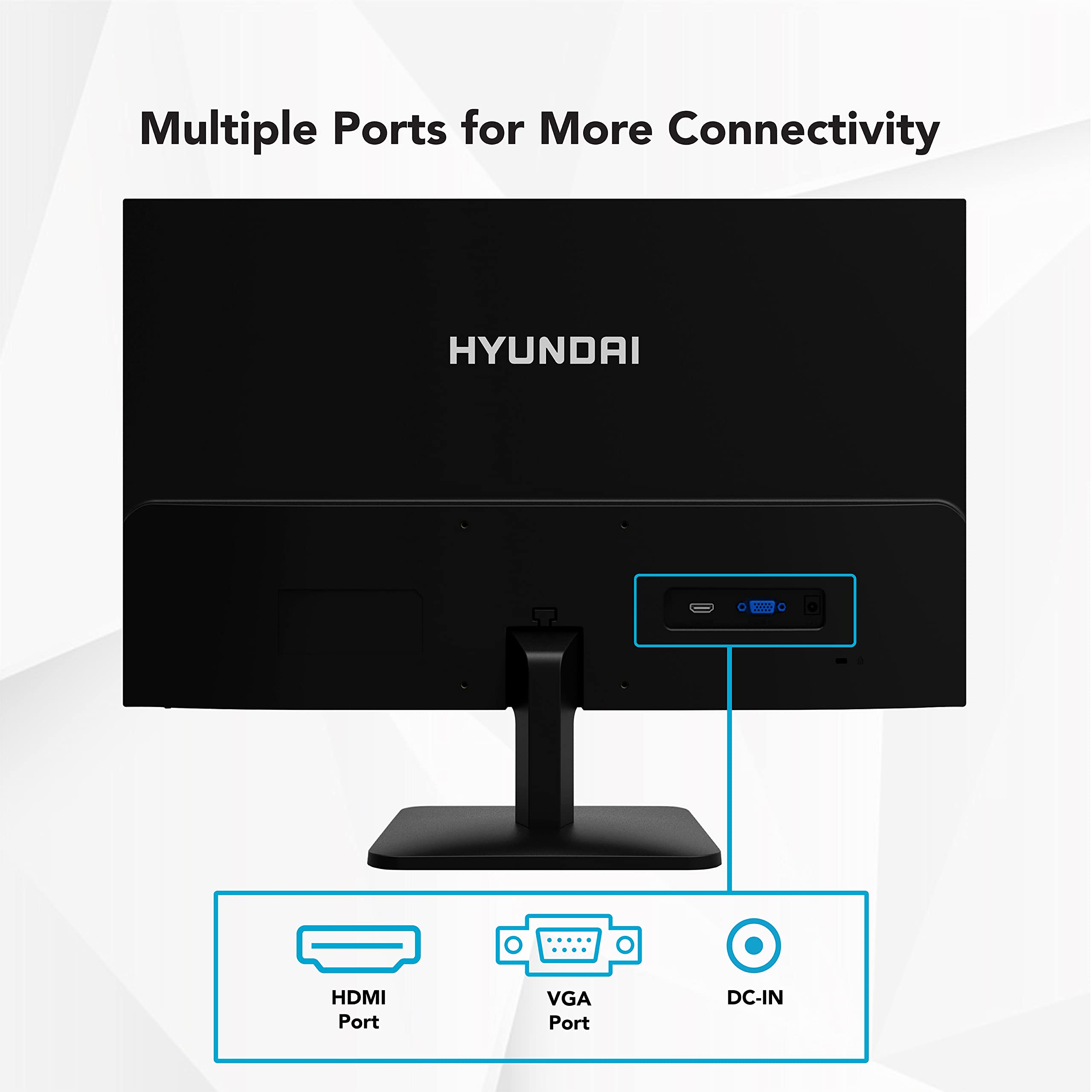 HYUNDAI 24 Inch Professional Thin LED Monitor - Full HD 1080p Resolution, HDMI & VGA Ports, 75Hz Refresh Rate VESA Mountable , Sleek Black Design for Home and Office (24FOM Series)