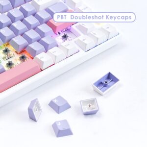 KEYMECHER KS75T 75% Mechanical Keyboard with Volume Knob, Tri-Mode Hot Swappable Gaming Keyboard, RGB Backlit, Bluetooth, 2.4G Connection with Silver Switches