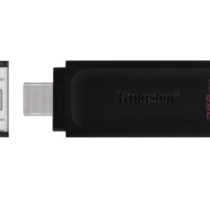 Kingston DataTraveler 70 256GB USB-C Flash Drive | USB 3.2 Gen 1 | DT70/256GB, Black