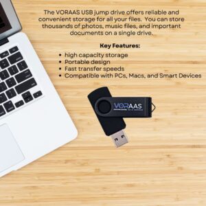 Voraas 32gb USB 2.0 Flash Drive Memory Stick Jump Drive Good for Storing and Backing up documents, Photos, and Media. Compatible with Windows.