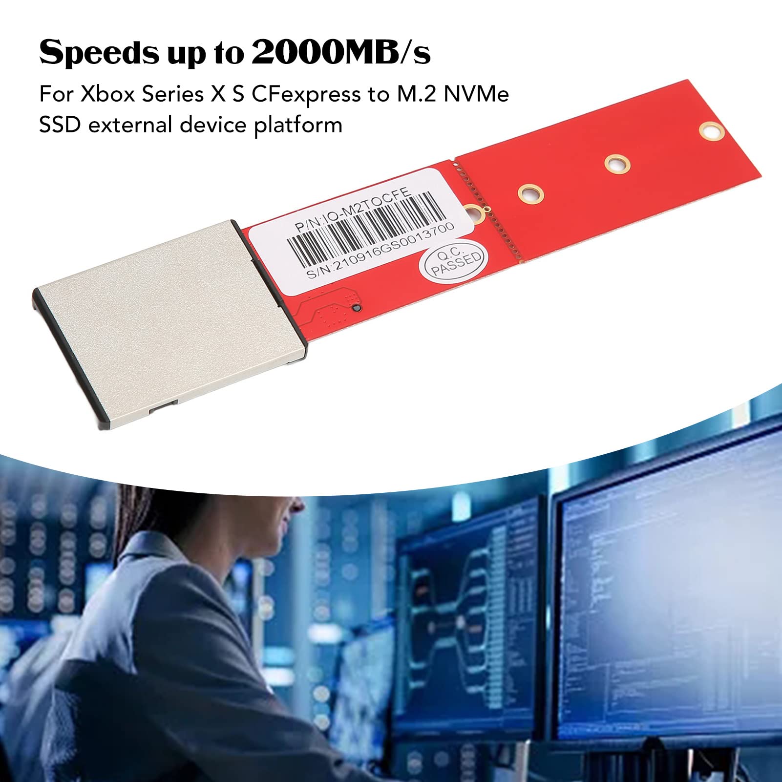 Cf to SSD M2 NVME Expansion Card, 2000MB/S High Speed Storage, High Performance Versatile for Xbox Series X S Cfexpress to M.2 NVME SSD External Device Platform