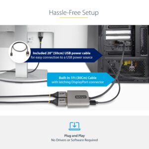 StarTech.com 2-Port DisplayPort 1.4 Splitter, DP to 2x DP Multi-Monitor Adapter, Dual 5K 60Hz MST Hub, Windows Only (no support for macOS/ChromeOS/Linux)