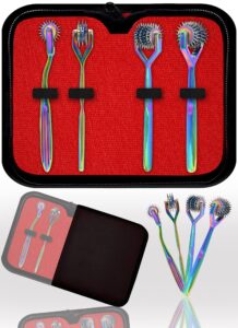 vision tek med wartenberg neuro pinwheel diagnostic instrument sensory wartenberg pinwheel 1,3.5,7 head strong wheel stainless steel nerve tester (set of 4 (1,3,5,7 head)) (rainbow)