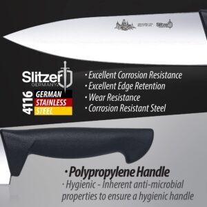 Slitzer Germany Chef Knife 8 inch, Multipurpose, Sharp Kitchen Knife, German Stainless Steel, Ergonomic Handle, Home or Professional Use.