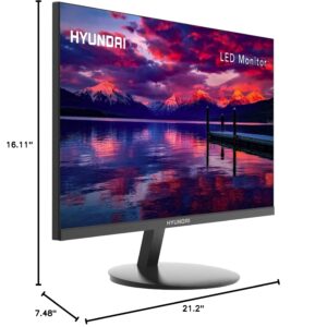 HYUNDAI 24 Inch Professional Thin LED Monitor - Full HD 1080p Resolution, HDMI & VGA Ports, 75Hz Refresh Rate VESA Mountable , Sleek Black Design for Home and Office (24FOM Series)