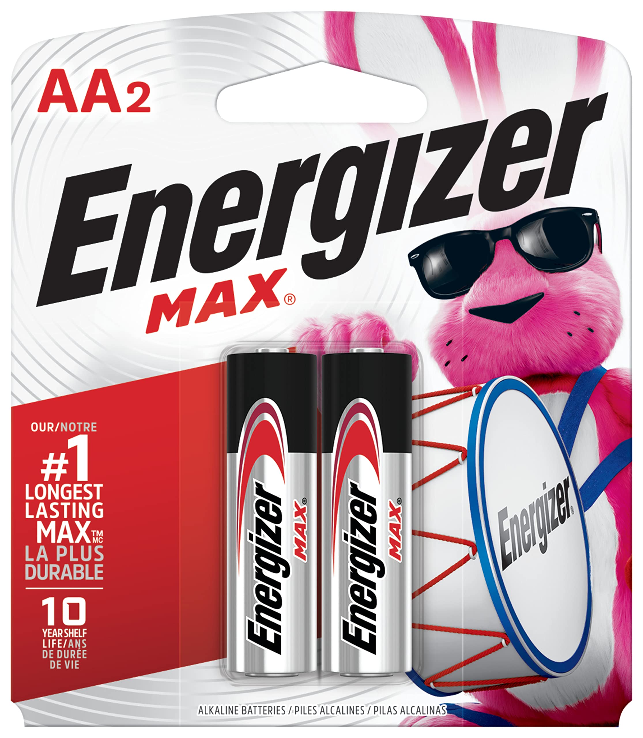 Energizer MAX Alkaline Batteries, 2 Batteries/Pack 2 Batteries/AA Battery,Multi, 2 Count & AAA Batteries, Max Triple A Alkaline, 4 Count