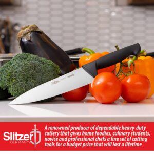 Slitzer Germany Chef Knife 8 inch, Multipurpose, Sharp Kitchen Knife, German Stainless Steel, Ergonomic Handle, Home or Professional Use.