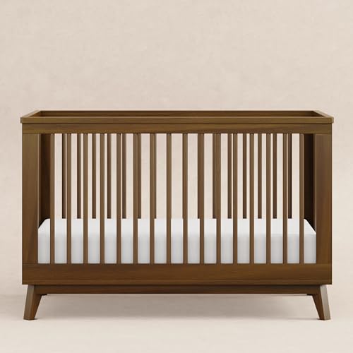 Babyletto Scoot 3-in-1 Convertible Crib with Toddler Bed Conversion Kit in Natural Walnut, Greenguard Gold Certified