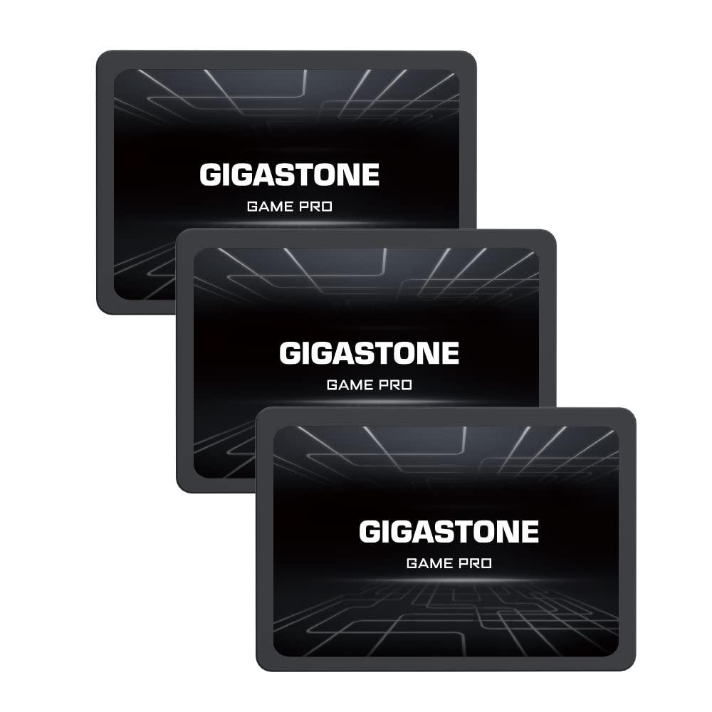 Gigastone SATA SSD 512GB (3-Pack) 2.5 inch SSD 530MB/s Upgrade Laptop PC Memory and Storage PS4 HDD Replacement 2.5" Internal Solid State Hard Drives SATA III SLC Cache 3D NAND Game Pro Performance