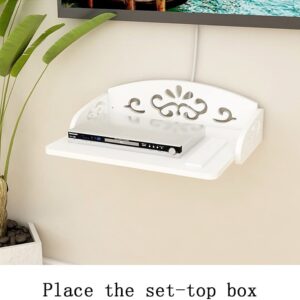 AVEEWA Wireless Router Storage Shelf Wireless Router Storage Box Desktop Set- Top Box Rack WiFi Box/White/25 * 20 * 8Cm