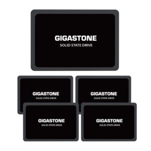 gigastone sata ssd 500gb (5-pack) 2.5 inch ssd 520mb/s upgrade laptop pc memory and storage ps4 hdd replacement 2.5" internal solid state hard drives sata iii slc cache 3d nand increase performance