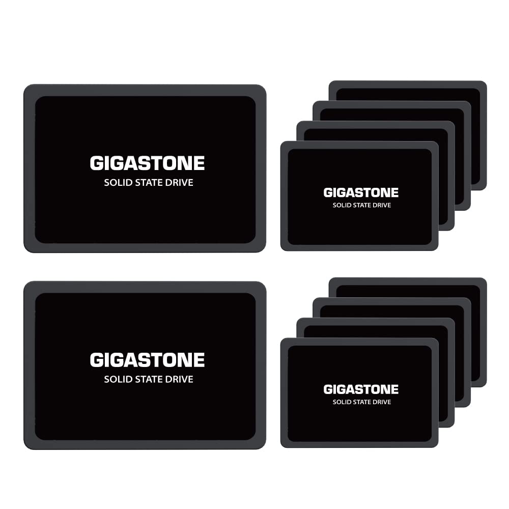 Gigastone SATA SSD 120GB (10-Pack) 2.5 inch SSD 500MB/s Upgrade Laptop PC Memory and Storage PS4 HDD Replacement 2.5" Internal Solid State Hard Drives SATA III SLC Cache 3D NAND Increase Performance