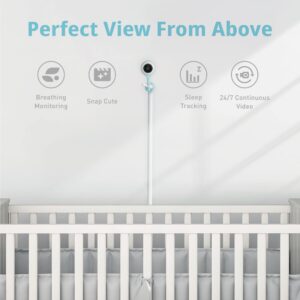 Lollipop Smart WiFi Baby Monitor (Cotton Candy) Bundle with Lollipop Floor Stand(White)-Camera with Breathing Detection and Sleep Tracking.Customized Floor Stand,Compatible with Lollipop Baby Monitor