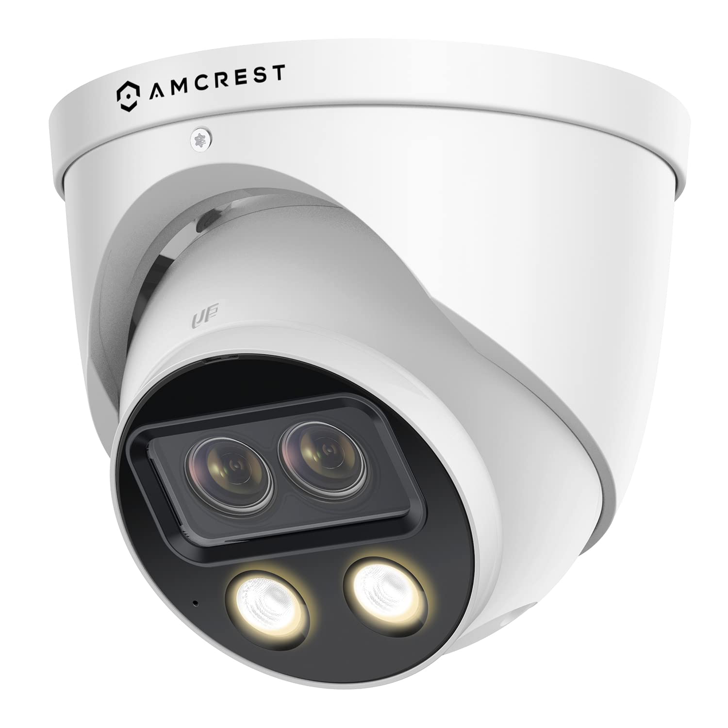 Amcrest Dual-Lens 4MP AI Outdoor Security Turret IP POE Camera @30fps, 0.0002lux@F1.0, 164ft Color Night Vision, Active Deterrents, People Counting, Two-Way Audio, Siren, IP4M-T1044EW-AI