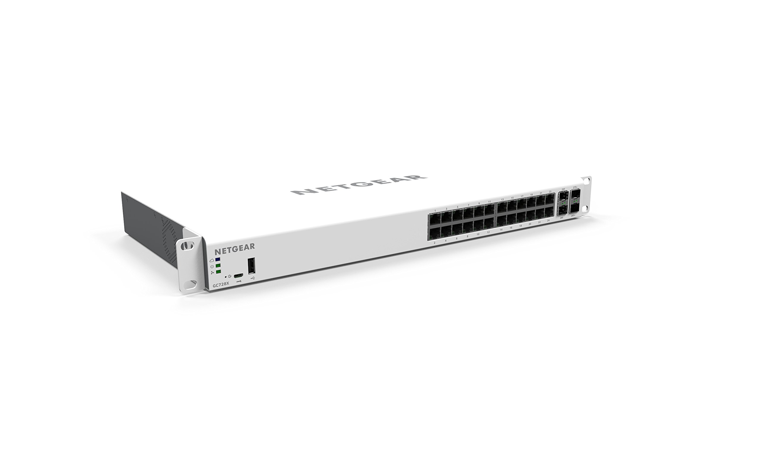 NETGEAR 28-Port Gigabit Ethernet Insight Managed Smart Cloud Switch (GC728X) - with 2 x 1G SFP and 2 x 10G SFP+, Desktop/Rackmount (Renewed)