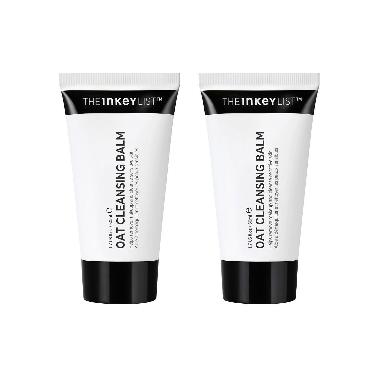 The INKEY List Mini Oat Cleansing Balm, Rich Balm Removes Makeup and Impurities, Reduces Redness, Travel Size, 2 Pack, 1.69 Fl Oz each