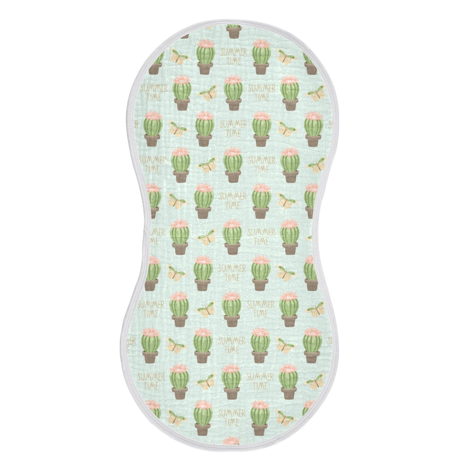 Kigai Cute Cactus Muslin Baby Burp Cloths - Super Absorbent and Soft Burping Rags - Cotton Burp Clothes Set for Boys and Girls, 4 Pack