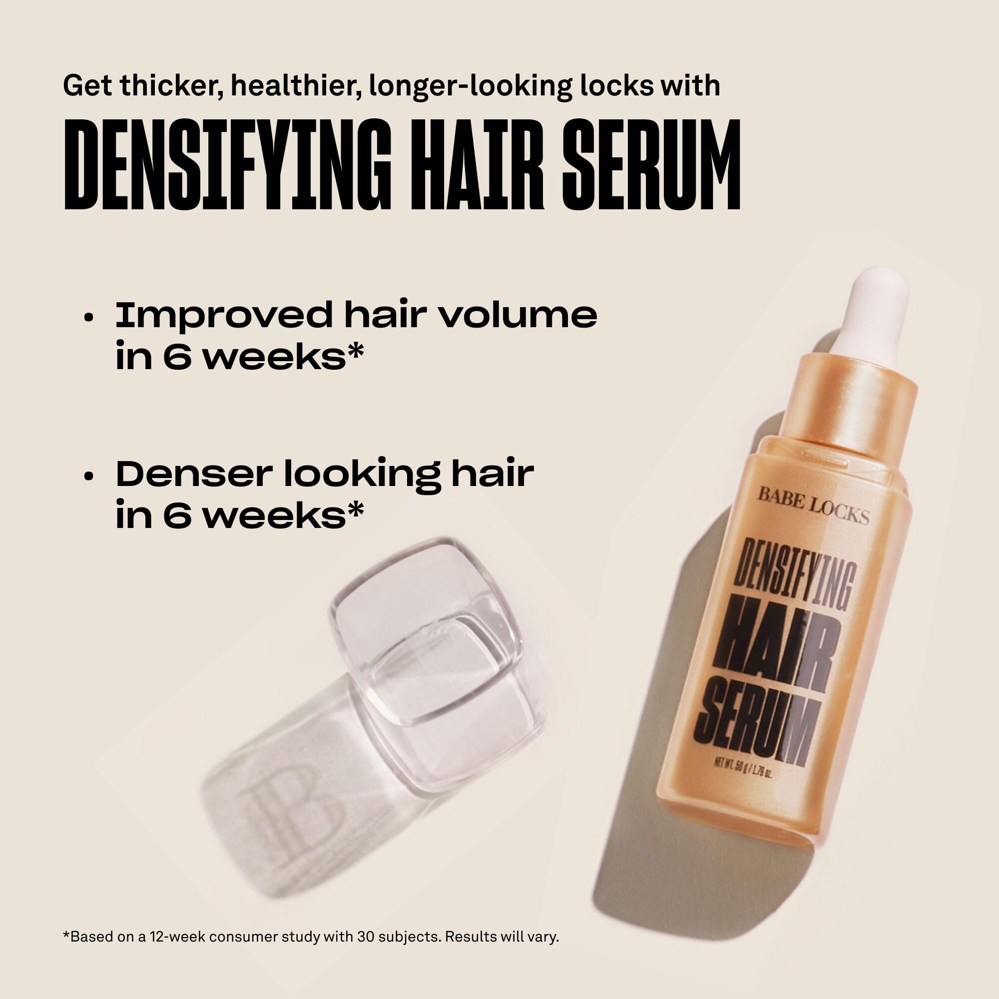 Babe Original Locks Densifying Hair Serum for Men and Women, Promotes Thickness in Thinning Hair & Hair Loss