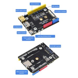 CM4 Duino Expansion Board for Raspi, 4K 30FPS Multiple Ports Stable Performance Compute Module 4 Expansion Board, Simple Install USB m Key Interface