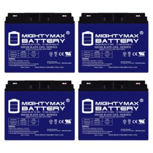 mighty max battery 12v 22ah gel battery for motorino hti electric scooter - 4 pack