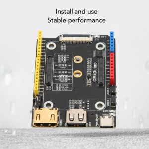 CM4 Duino Expansion Board for Raspi, 4K 30FPS Multiple Ports Stable Performance Compute Module 4 Expansion Board, Simple Install USB m Key Interface