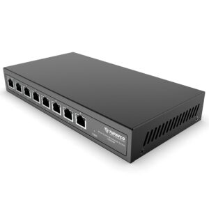 2.5gb switch (8 port) poe++ for ethernet network - 1x90w (802.3bt) 7x30w (802.3at) ports - high speed 10m/100m/1g/2.5g gigabit (802.3bz) - unmanaged lan splitter - tupavco tp1981