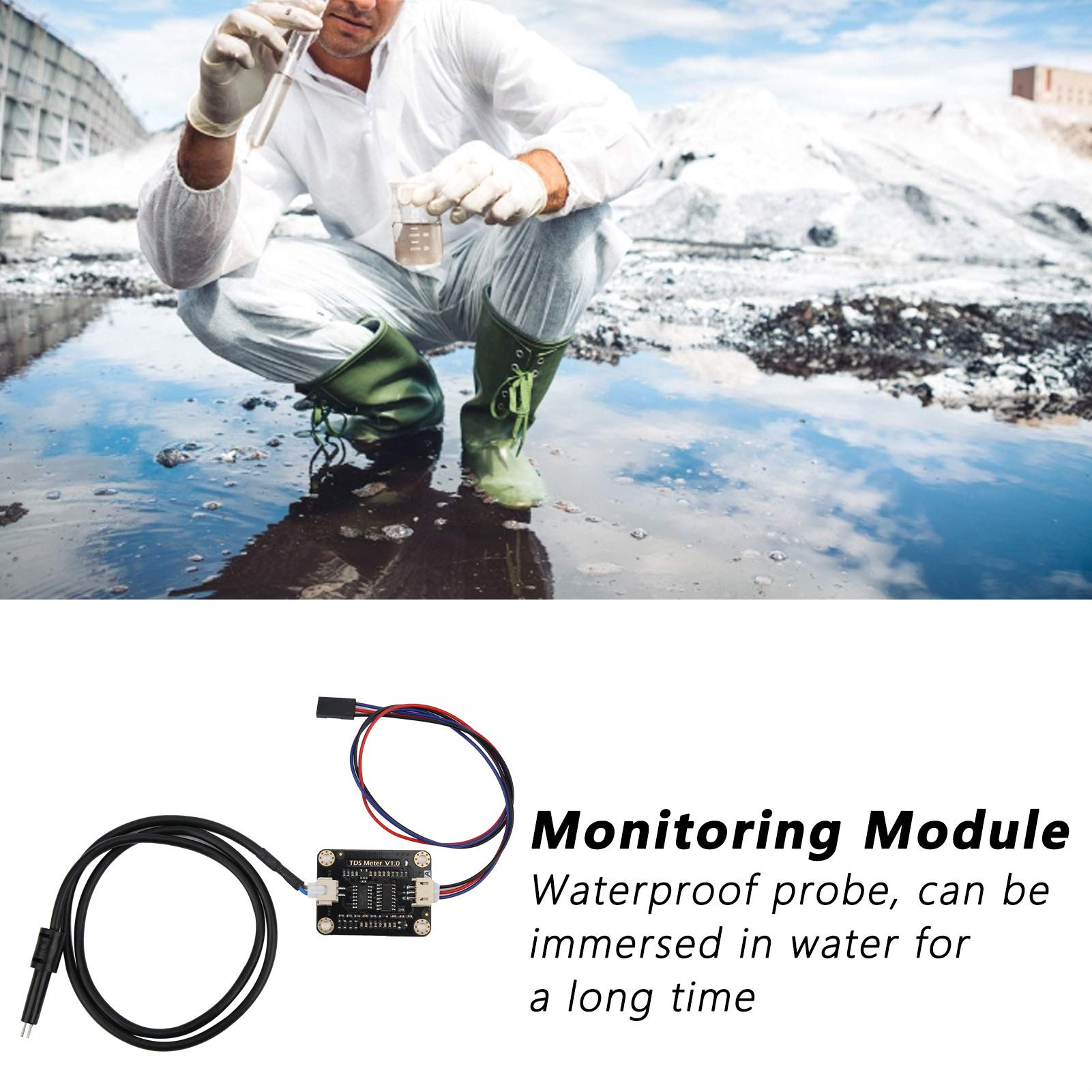 Water Conductivity Sensor - Industrial and Laboratory Conductivity Meter Tester Module Components for Liquid Quality Monitoring and Testing.