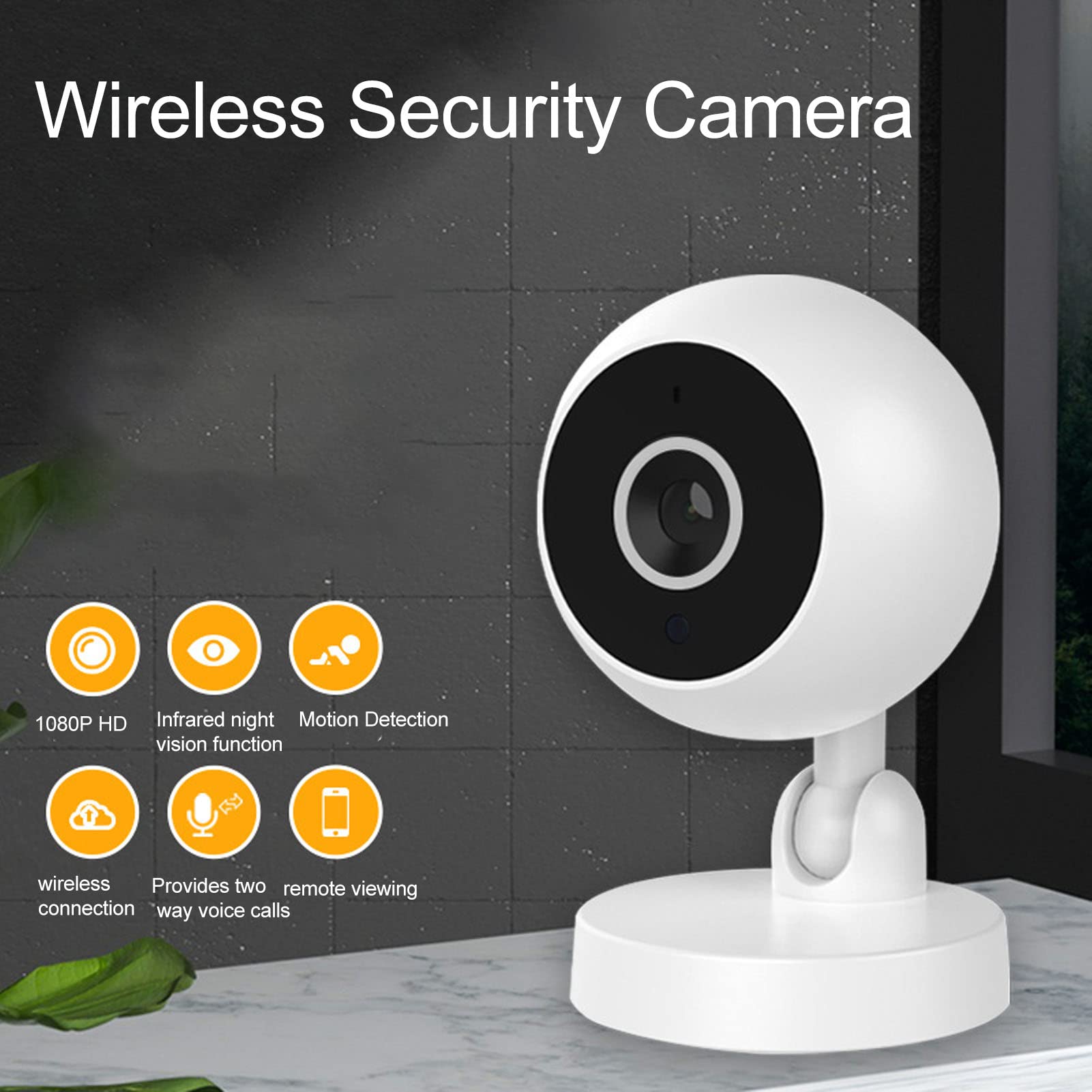 Zyyini Security Camera, 1080P Indoor Smart Security Camera for Baby and Pet Monitor with Motion Detection, IR Night Vision, 2 Way Audio, Remote Viewing