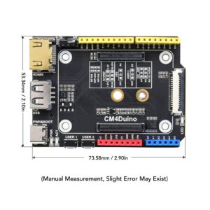 CM4 Duino Expansion Board for Raspi, 4K 30FPS Multiple Ports Stable Performance Compute Module 4 Expansion Board, Simple Install USB m Key Interface