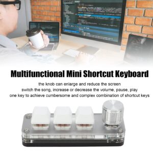 Leapiture Mini 3 Key Keypad Mechanical White Gaming Keyboard Programmable One Handed Computer Accessories for Office Games Music Industrial Control