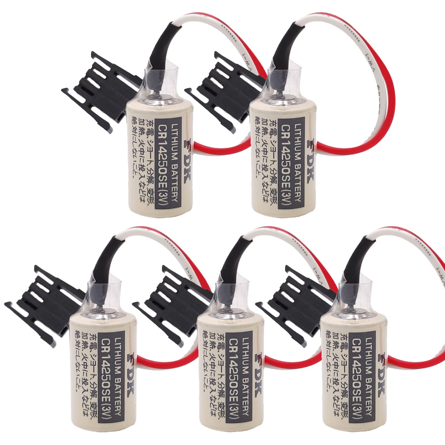 DCYNXC (5-Pieces 1100mAh CR14250SE 3V 1/2AA Battery Replacement for FDK CR14250SE PLC Lithium Battery 1747-BA Backup Power Supply, 14mm*25mm