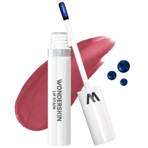 wonderskin wonder blading lip stain peel off masque - long lasting, waterproof and transfer proof pink lip tint, matte finish peel off lip stain (charming masque)