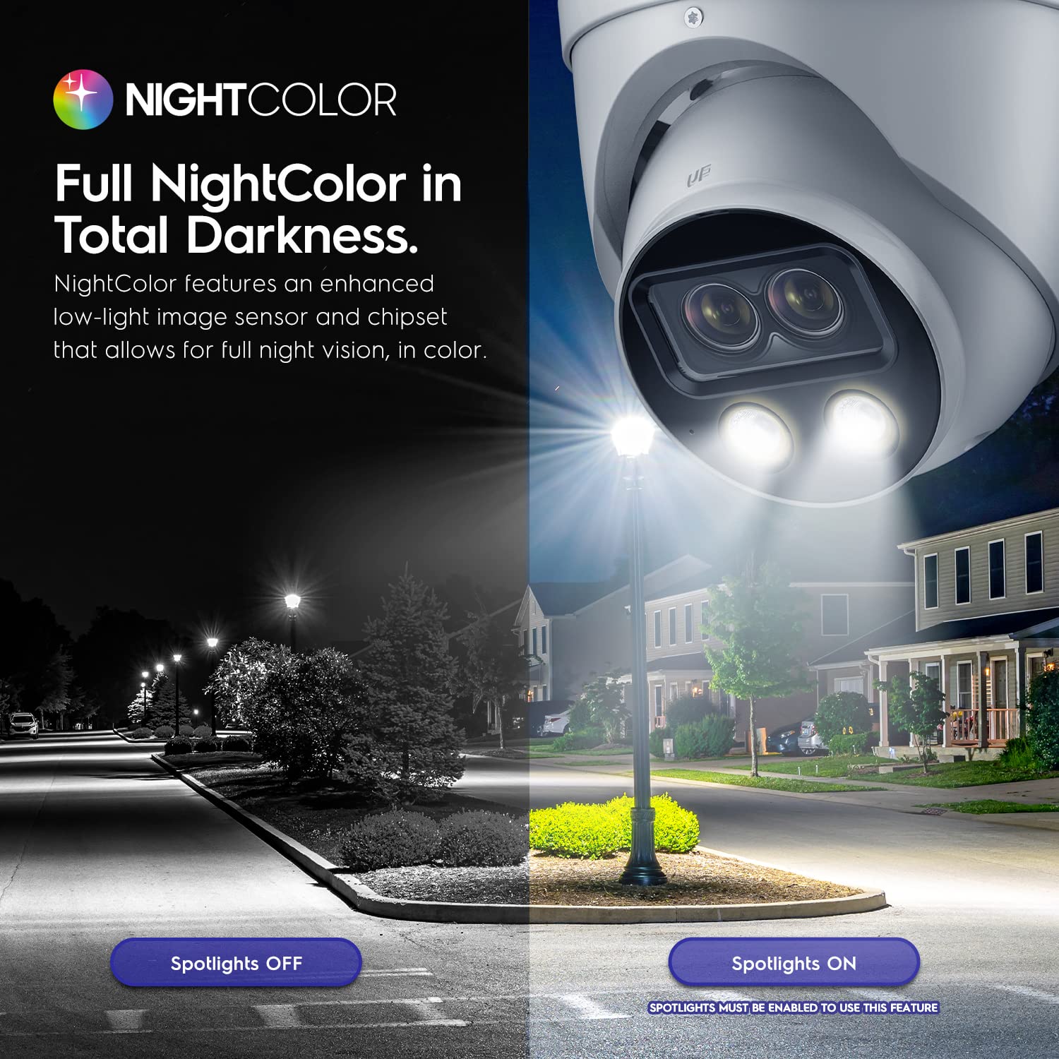 Amcrest Dual-Lens 4MP AI Outdoor Security Turret IP POE Camera @30fps, 0.0002lux@F1.0, 164ft Color Night Vision, Active Deterrents, People Counting, Two-Way Audio, Siren, IP4M-T1044EW-AI