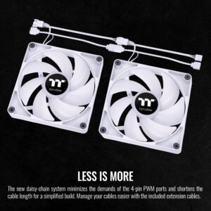 Thermaltake CT120 ARGB Sync PC Cooling Fan White (2-Fan Pack), 5V Motherboard Sync, 16.8 Million Colors 9 Addressable LEDs, 120 mm Hydraulic Bearing Case/Radiator Fan, CL-F153-PL12SW-A