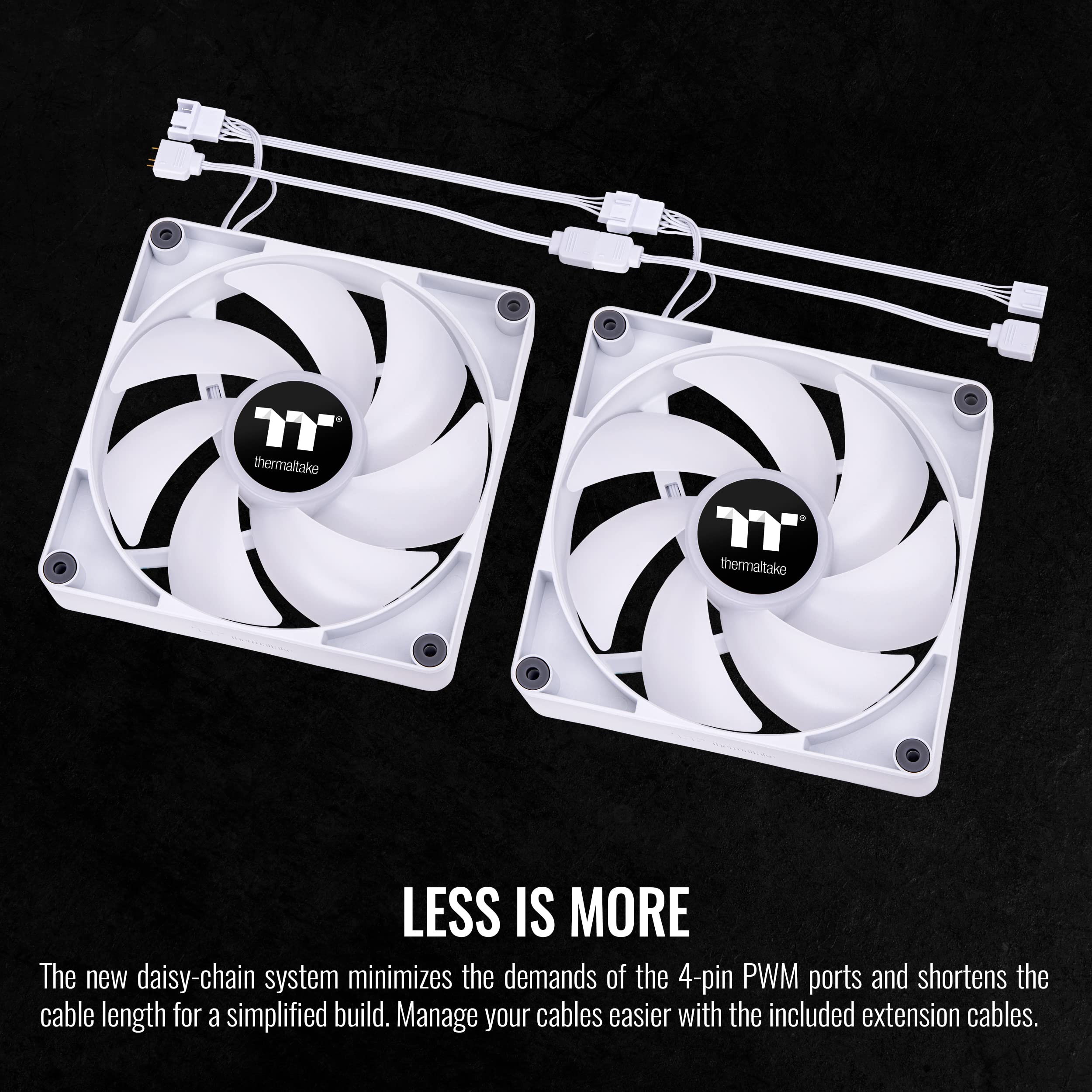 Thermaltake CT120 ARGB Sync PC Cooling Fan White (2-Fan Pack), 5V Motherboard Sync, 16.8 Million Colors 9 Addressable LEDs, 120 mm Hydraulic Bearing Case/Radiator Fan, CL-F153-PL12SW-A