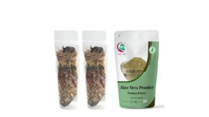 yogi’s gift – celebrating health multi pack | herbal hair oil mix - 2 pack + aloe vera powder for bundle